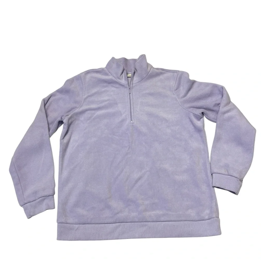 Cherokee - Women’s Lilac Fleece 1/4 Zip Sweater Sz Large